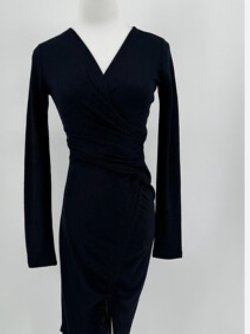 All Saints Black Long-Sleeve Wrap Dress